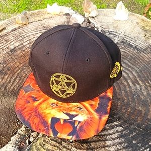 Strapback Hat Merkaba And Lion Flatbill